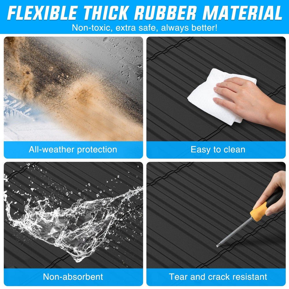 Truck Bed Mat 5.5ft Rubber Short Trunk Bed For 2007-2021 Toyota Tundra, TPE Heavy-Duty Pick-up Bed Liner for Toyota Tundra Accessories, Anti-Slip Texture, All Weather Protection