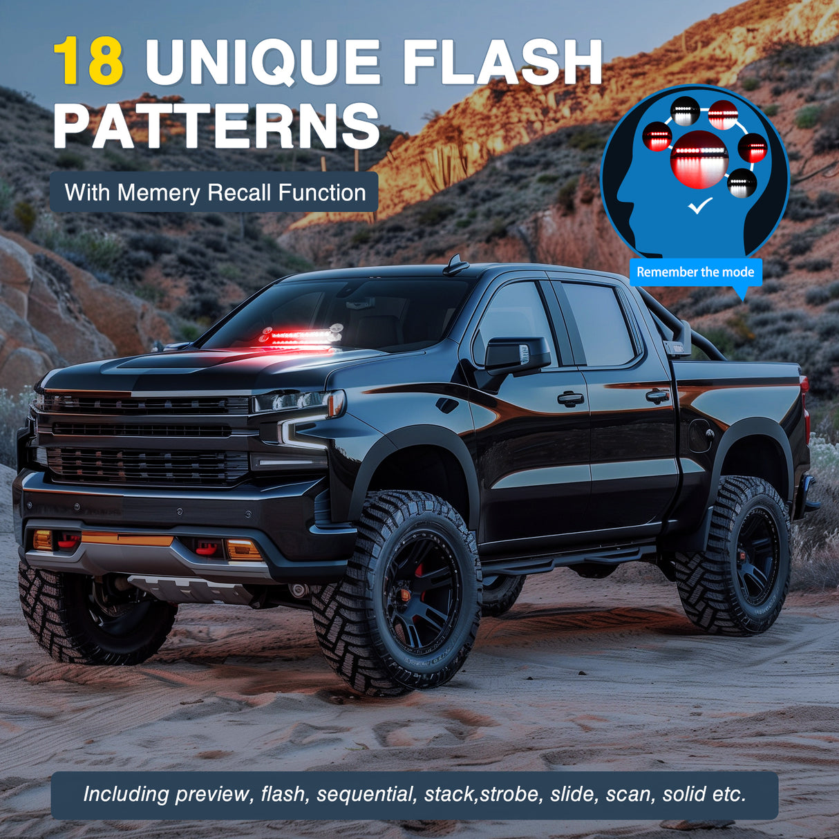 12LED Traffic Advisor Strobe Light Bar Red White Emergency Warning Hazard Safety Dash Front/Rear Windshield Flashing Lights for Cars Trucks Police Firefighter Plow Construction Vehicles