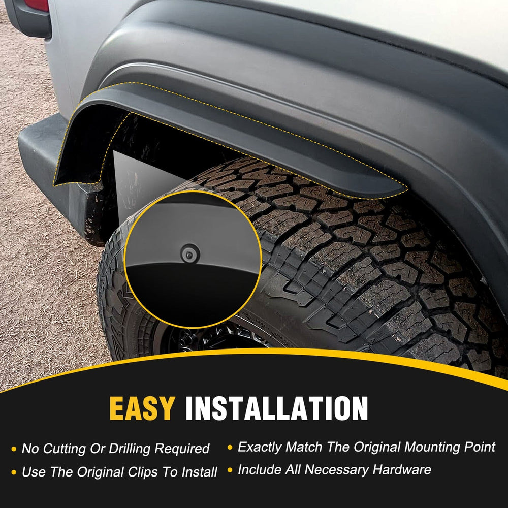 Fender Fender Flares Extensions Set Compatible with 2018 2019 2020 2021 2022 2023 2024 Wrangler JL and JLU Unlimited 2/4 Doors (Only for Low Wheel Arches)