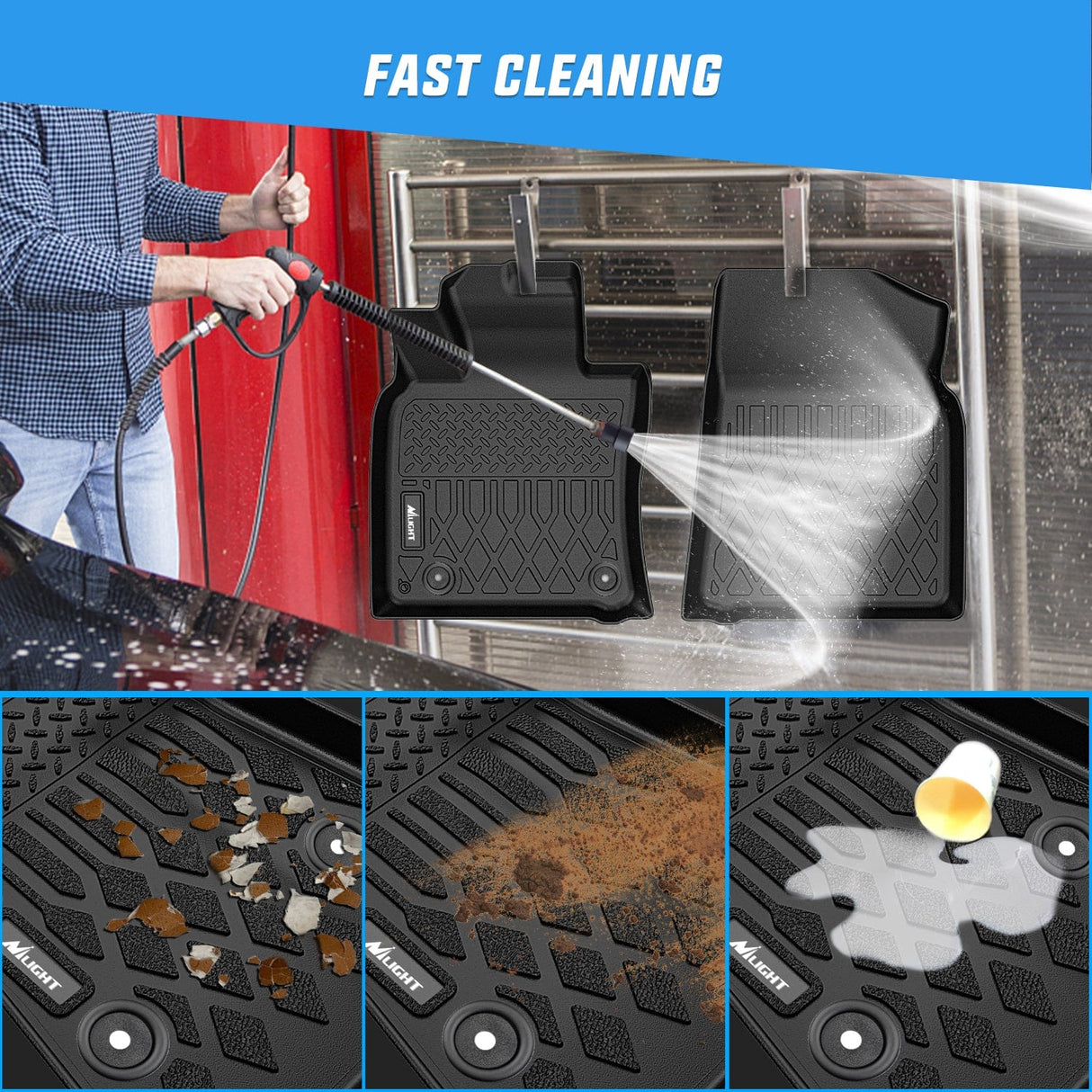 Floor Mat Floor Mats for Toyota Camry 2025 (Hybrid Only) All Weather Custom Fit Heavy Duty Floor Liners