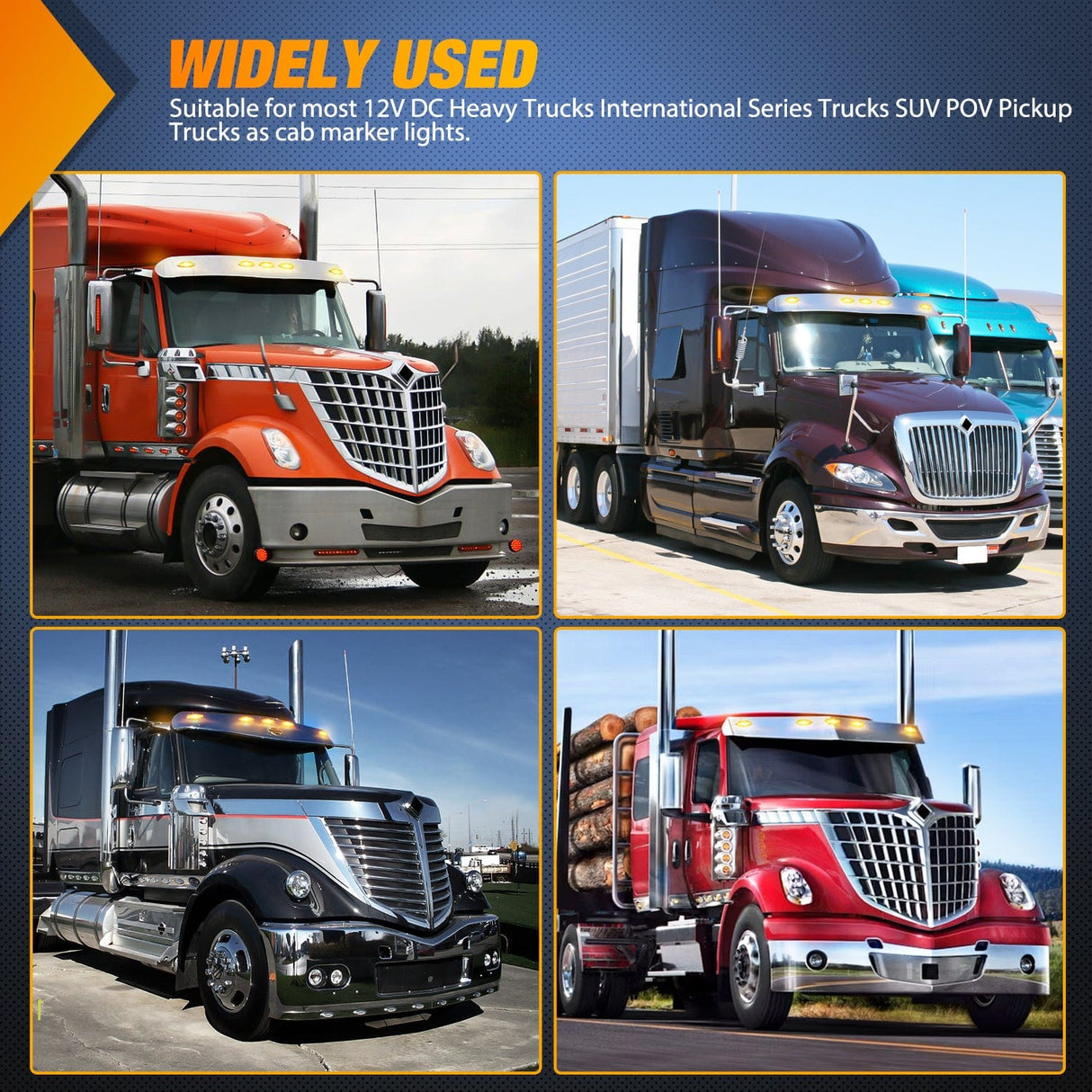 Roof Marker Light 5PCS 4LED Amber Cab Roof Marker Light