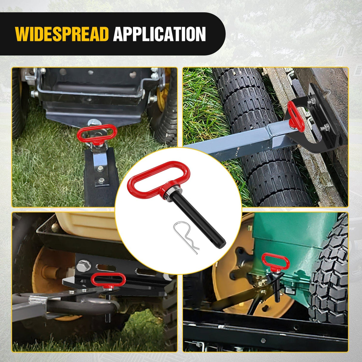 Tow Hooks & Truck Tie Downs & Anchors 5/8 Inch Diameter Heavy Duty Ultra Strong Neodymium Magnet Trailer Hitch Pin Red for Lawn Mower, Tractor, Towing Cargo, ATV Trailer