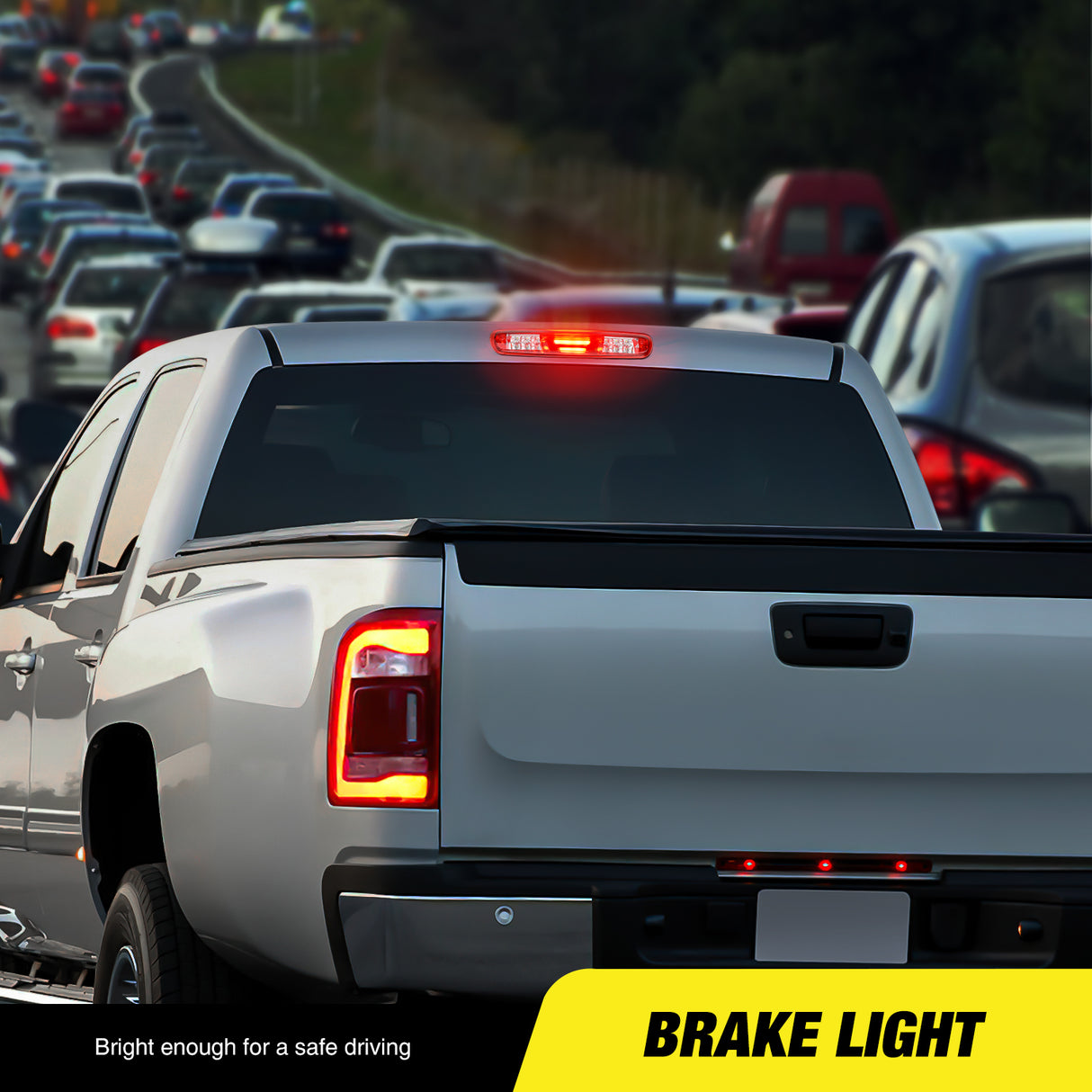 Third Brake Light Third Brake Light High Mount 3rd Brake Stop Reverse Cargo LED Lights Red Shell Compatible with Chevy Silverado GMC Sierra 1500 2500 3500HD 2007 2008 2009 2010 2011 2012 2013 Pickup Truck
