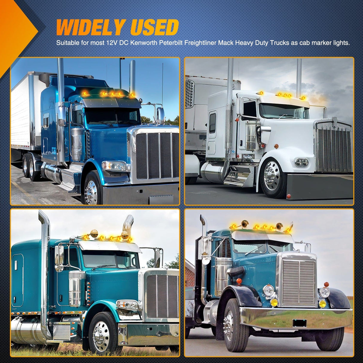 Roof Marker Light 5PCS 18LED Amber Cab Roof Marker Light