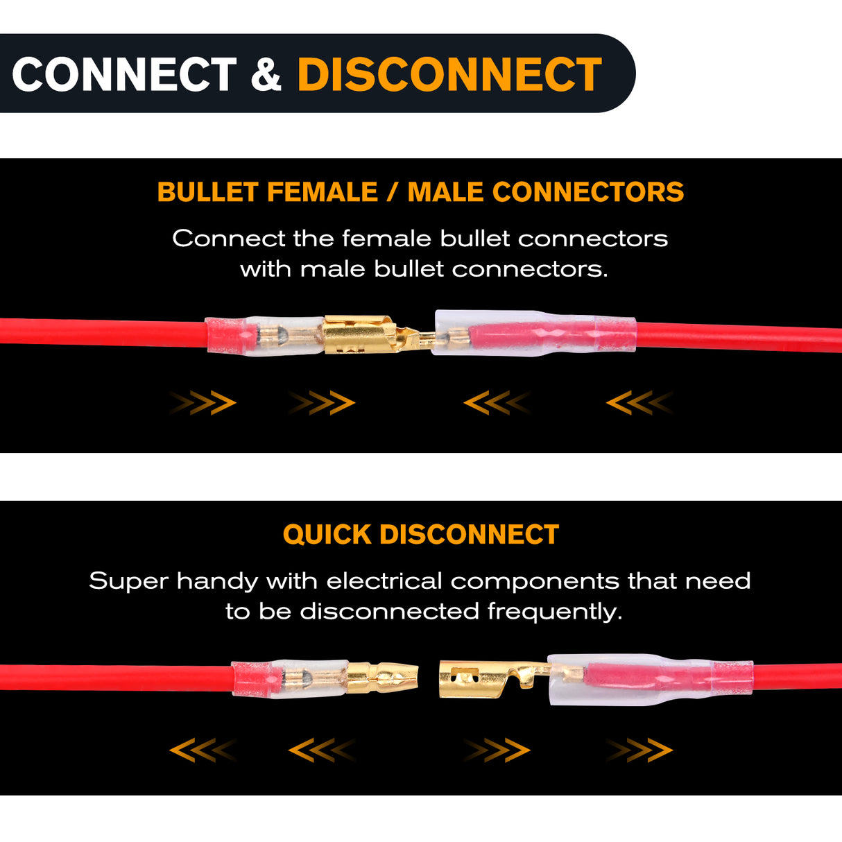 Nilight 400PCS 3.9mm Bullet Connectors Male and Female Brass Wire Terminals Connector with Insulation Cover for 22-16AWG Electrical Wiring Motorcycle Motorbike Car Truck Boats