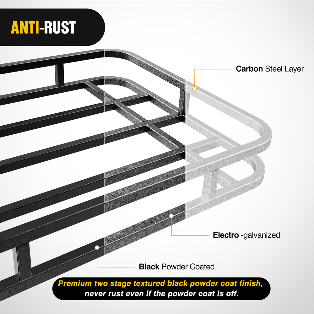 Accessories 32 x 26 x 4 Inch RV Bumper Mounted Cargo Rack Carrier with Net Fits 4-inch or 4-1/2-inch Bumpers