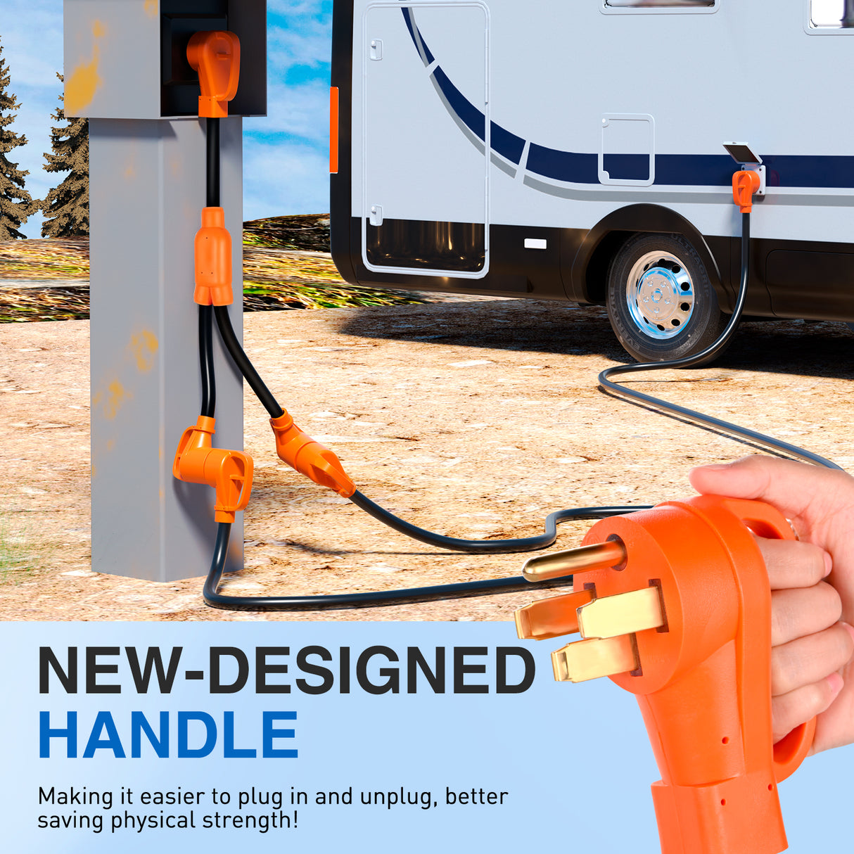 Nilight 50 Amp to 50 Amp RV Y Splitter Adapter Cord 50A Male Plug to Two 50A Female Outlet NEMA 14-50P 14-50R Pure Copper STW 10 AWG Heavy Duty Cable for RV Camper Generator