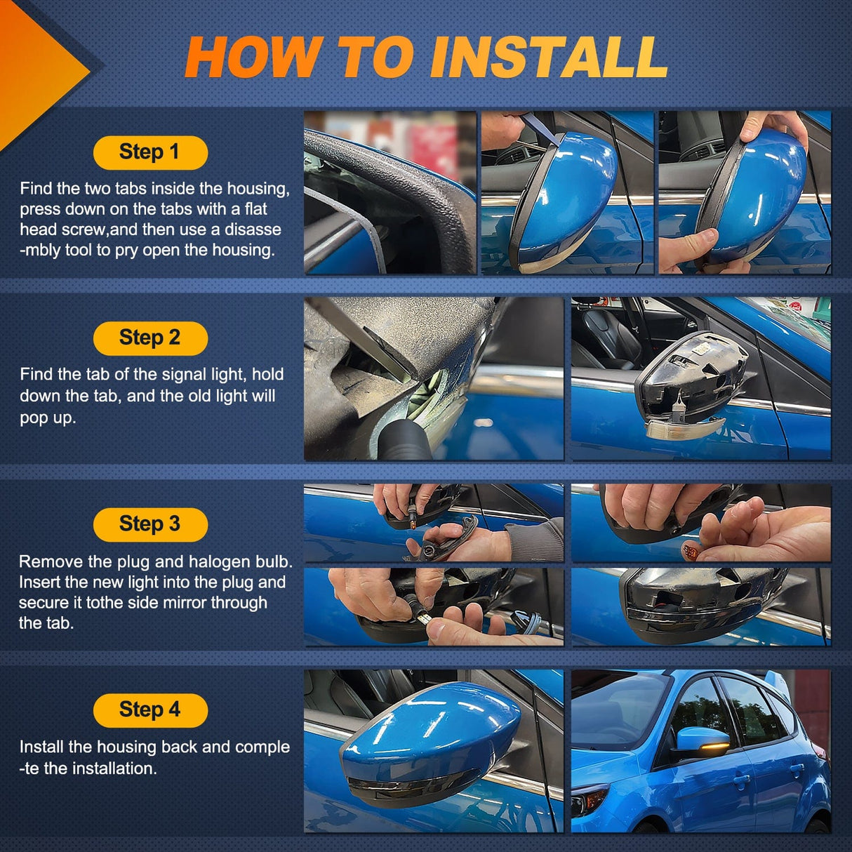 Signal Light 2012 2013 2014 2015 2016 2017 2018 Ford Focus ST RS 2013 2014 2015 2016 2017 2018 Ford Kuga Ecosport Side Mirror Marker Light