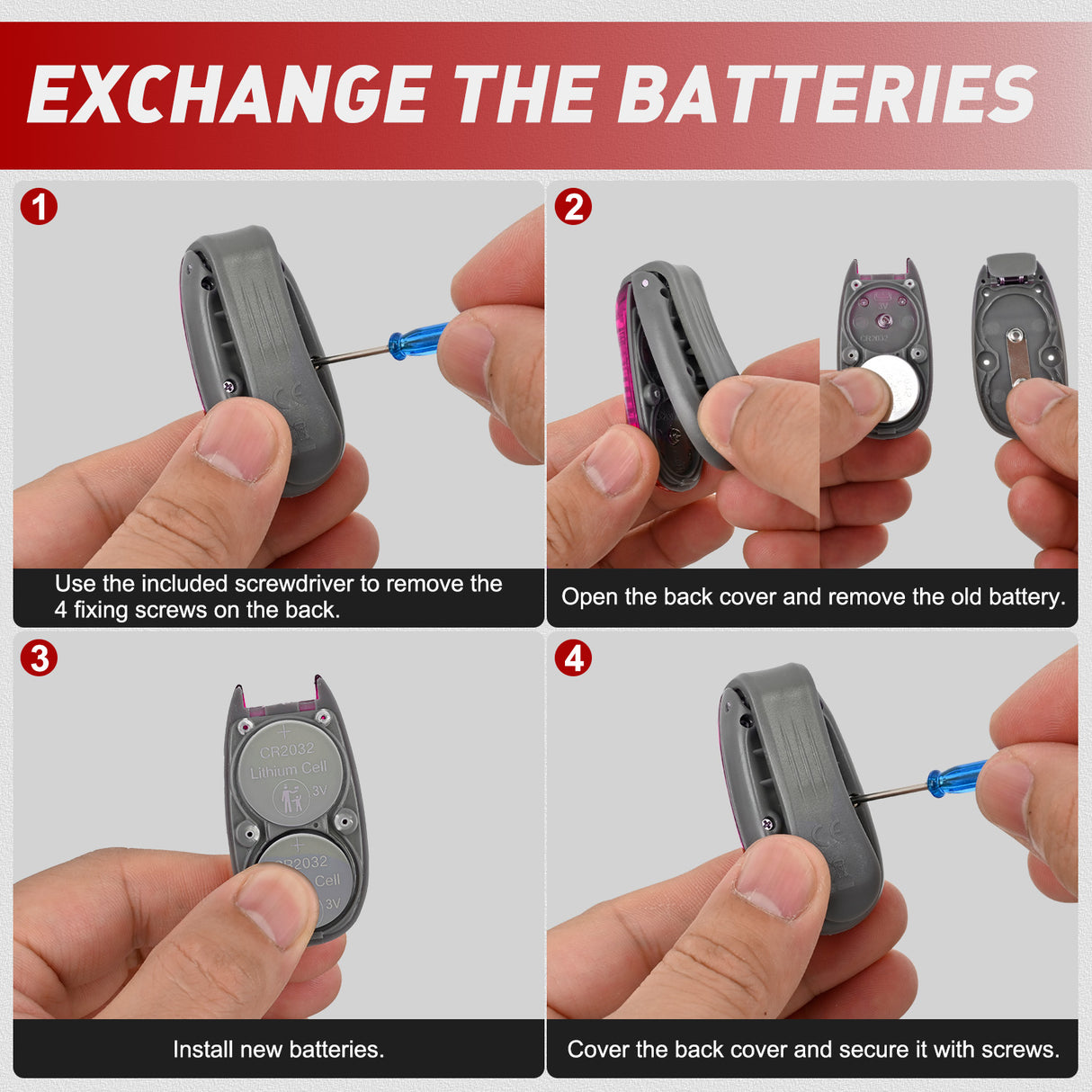 LED Safety Light 4PCS Pink Marine Navigation Bike Tail Lights Three Modes Waterproof Reflective Gear Clip On Flash Strobe Indicator Lamp for Night Boating Fishing Cycling Jogging