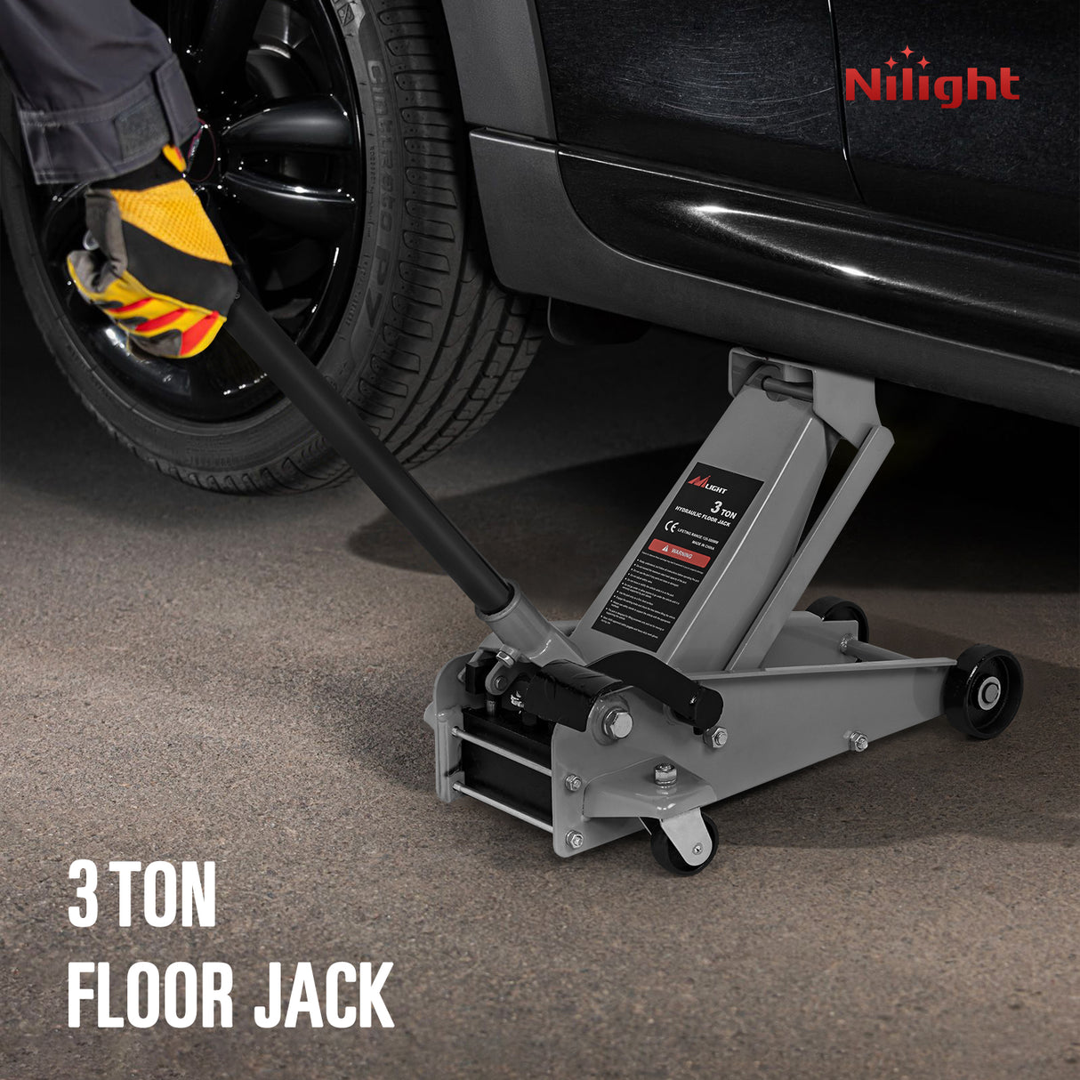3 Ton Heavy Duty Floor Jack with Quick Lift Pump (5.3-19.69 inch Lift)