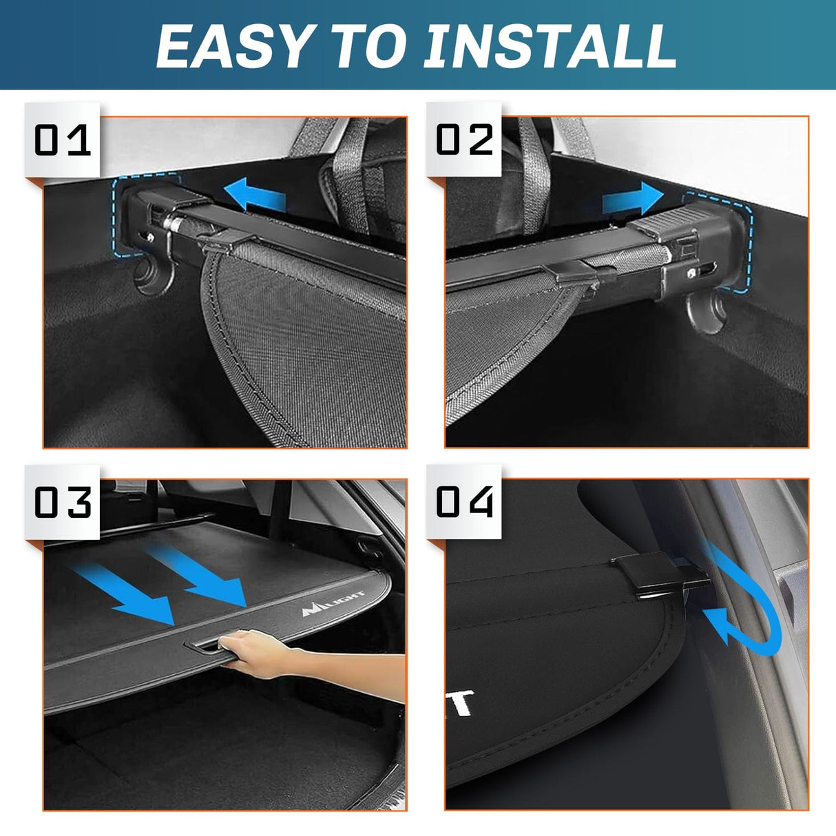 Trunk Cargo Cover 2017 2018 2019 2020 2021 2022 Kia Sportage Accessories Retractable Trunk Cargo Cover With Trunk Storage Net