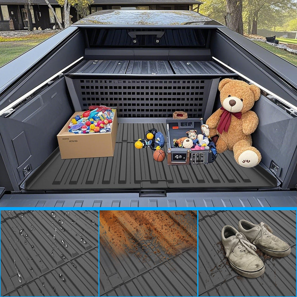 trunk Truck Bed Mat for Tesla Sybertruck 2023 2024 2025 6FT, 3D Anti-Slip, Thick and Durable, All Weather Custom Fit TPE Trunk Bed Liner