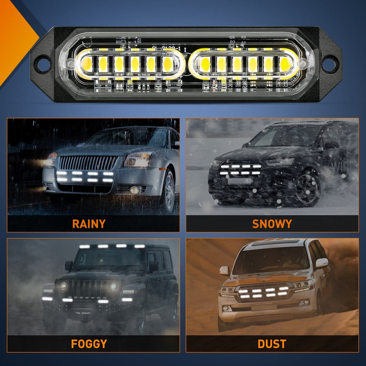 Surface Mount Strobe Lights 8PCS 12LED White Emergency Strobe Lights