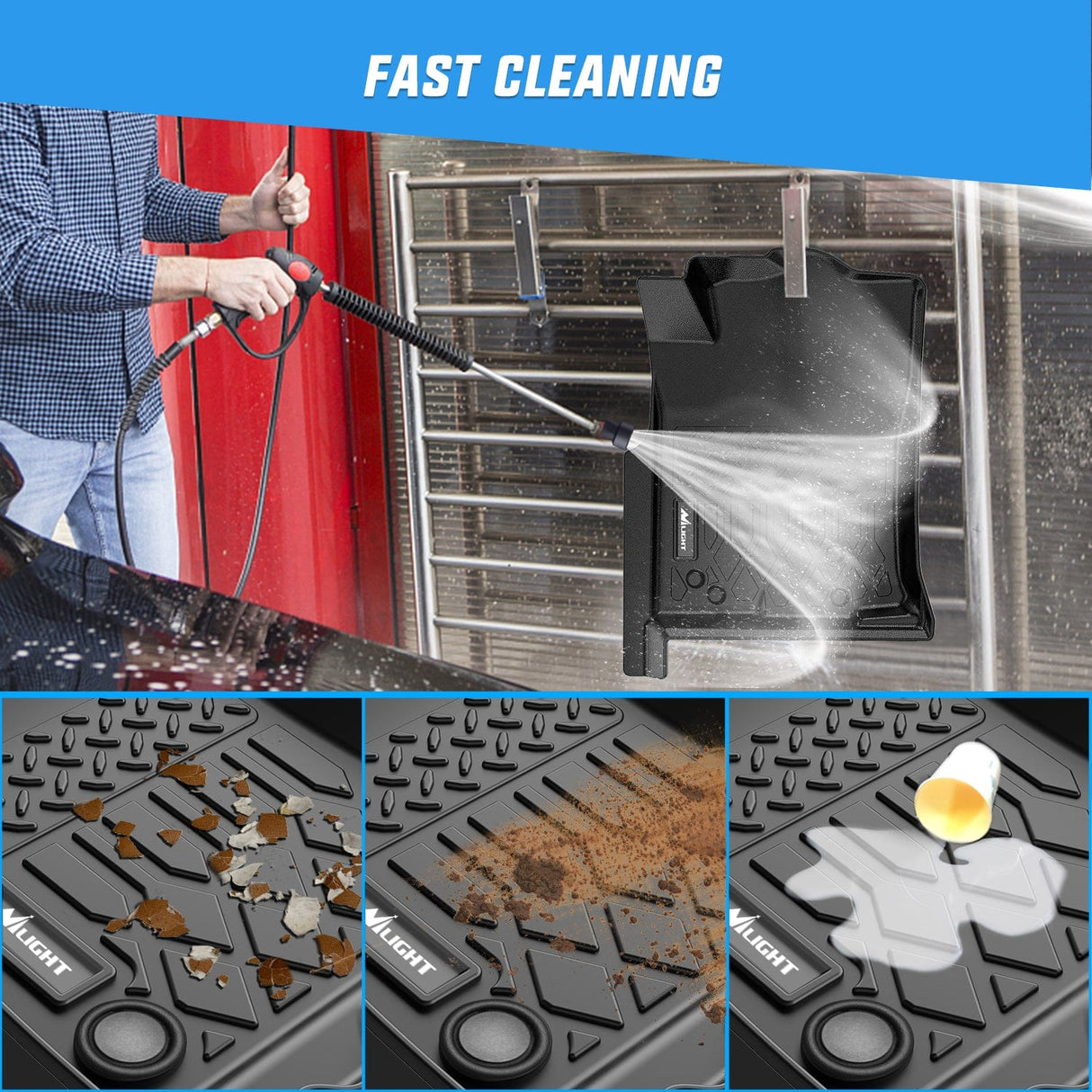 Floor Mat Floor Mats for Toyota Tacoma Double Cab 2005 2006 2007 2008 2009 2010 2011 2012 2013 2014 2015 All Weather Custom Fit Heavy Duty Floor Liners