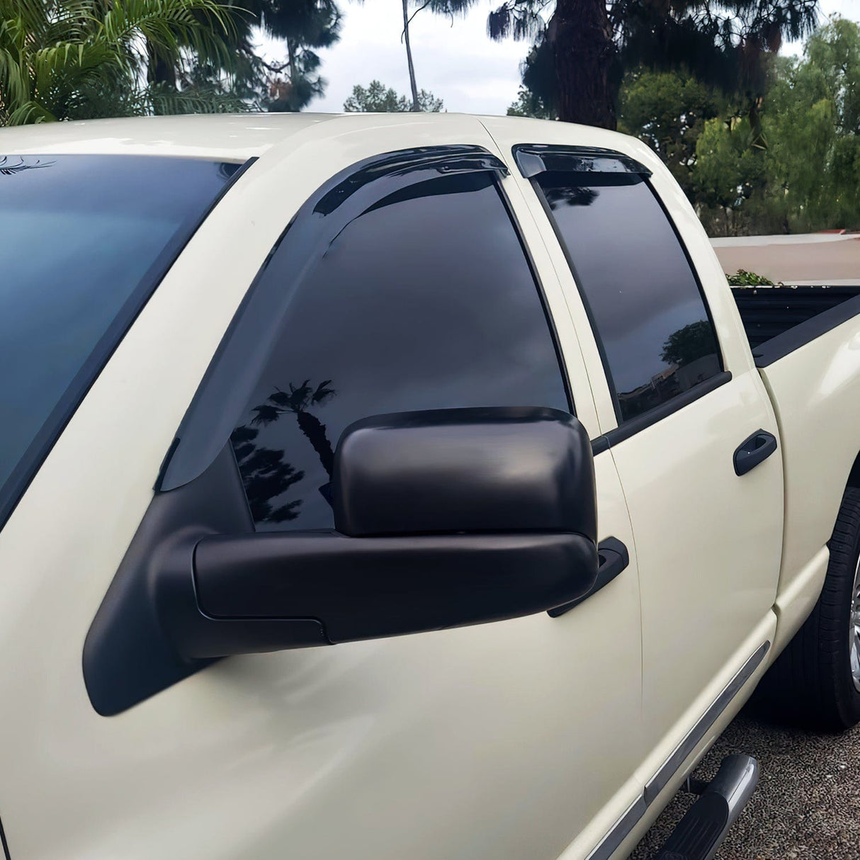 Rain Guards Tape-On Rain Guards for Chevy Silverado/GMC Sierra 1500 Crew Cab 2019-2024, Window Visors Vent Wind Deflectors-4PCS