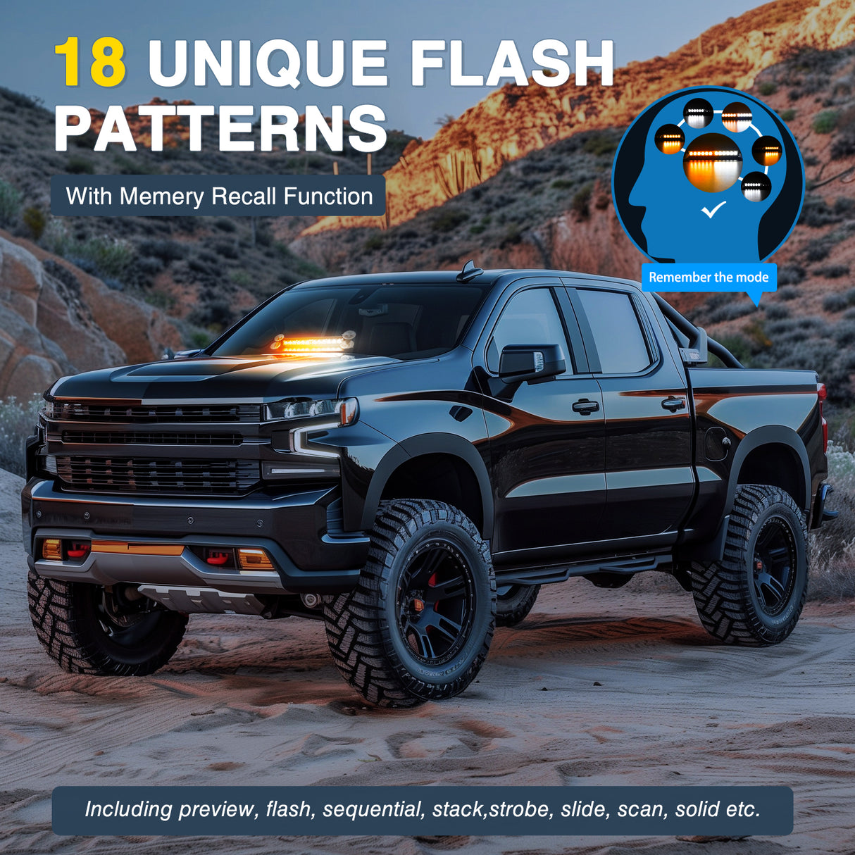 Nilight 12LED Traffic Advisor Strobe Light Bar Amber White Emergency Warning Hazard Safety Dash Front/Rear Windshield Flashing Lights for Cars Trucks Police Firefighter Plow Construction Vehicles