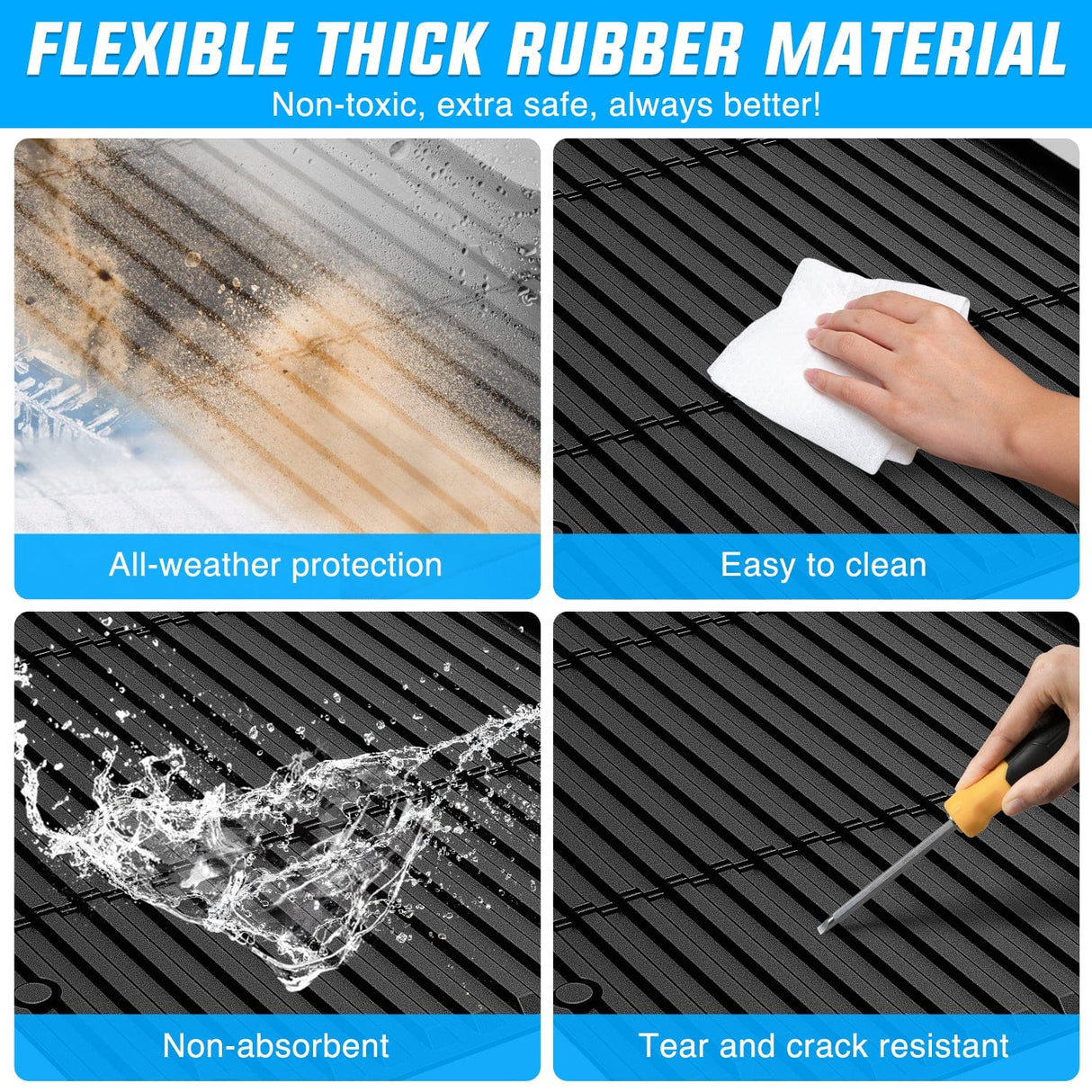 Truck Bed Mat Truck Bed Mat 6 FT for 2024 2025 Toyota Tacoma, TPE Heavy-Duty Pick-up Bed Liner for Toyota Tacoma Accessories, Anti-Slip Texture, All Weather Protection