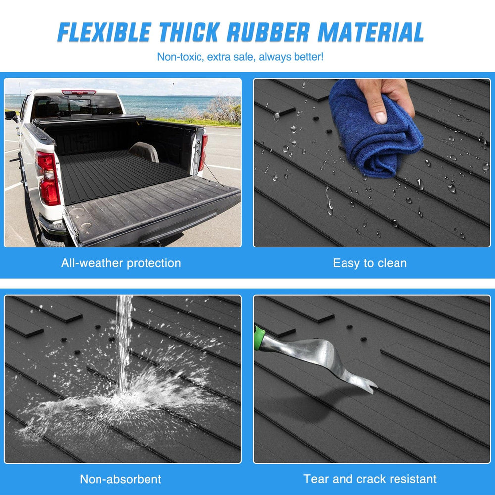 Truck Bed Mat 5.5ft Rubber Short Bed For Dodge Ram 2009 2010 2011 2012 2013 2014 2015 2016 2017 2018 1500/2500 3500