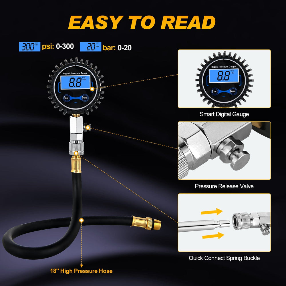 inflator 8pcs Digital Compression Tester Kit