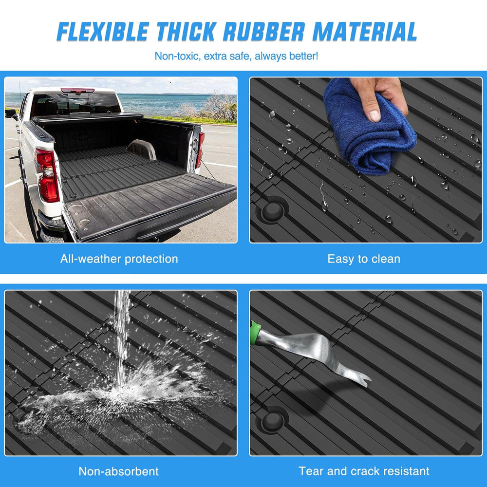 Truck Bed Mat 5.5ft Rubber Short Bed For 2022 2023 2024 Toyota Tundra
