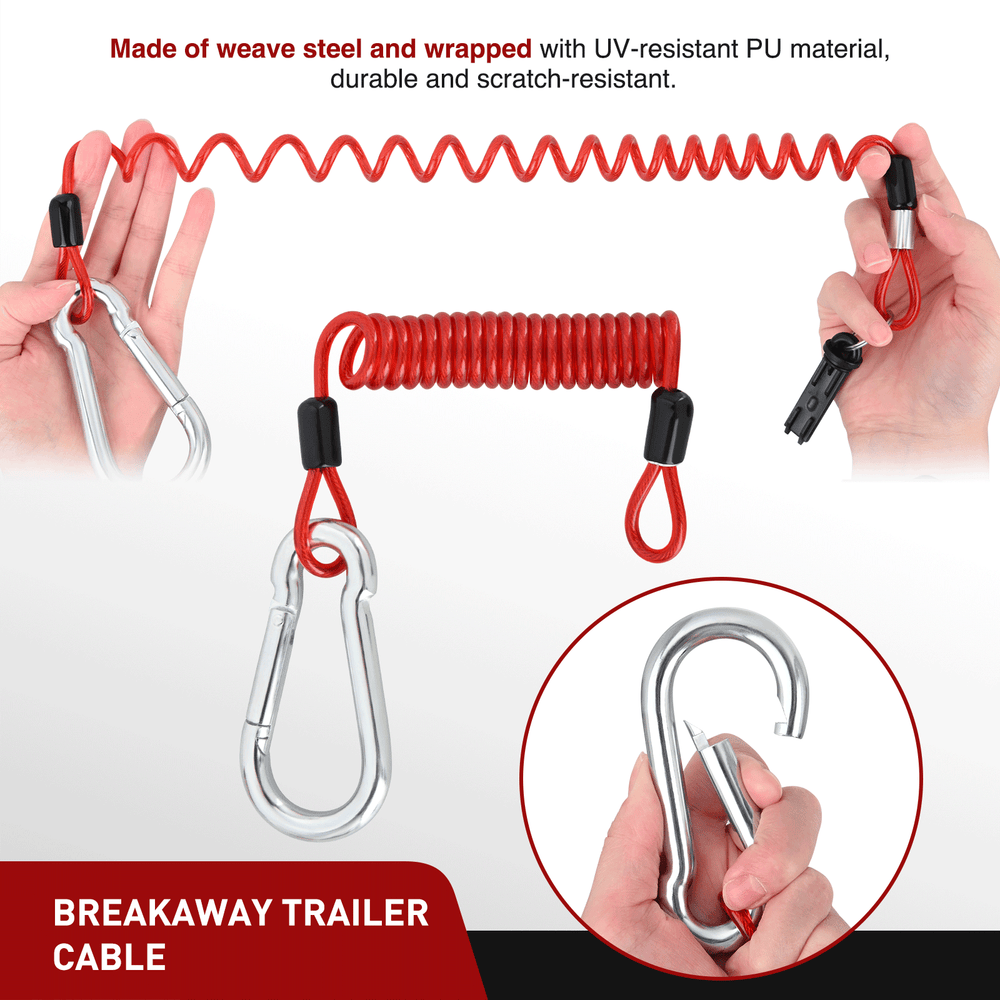 Wiring Harness Kit Trailer Breakaway Switch with 4FT Spring Coiled Cable