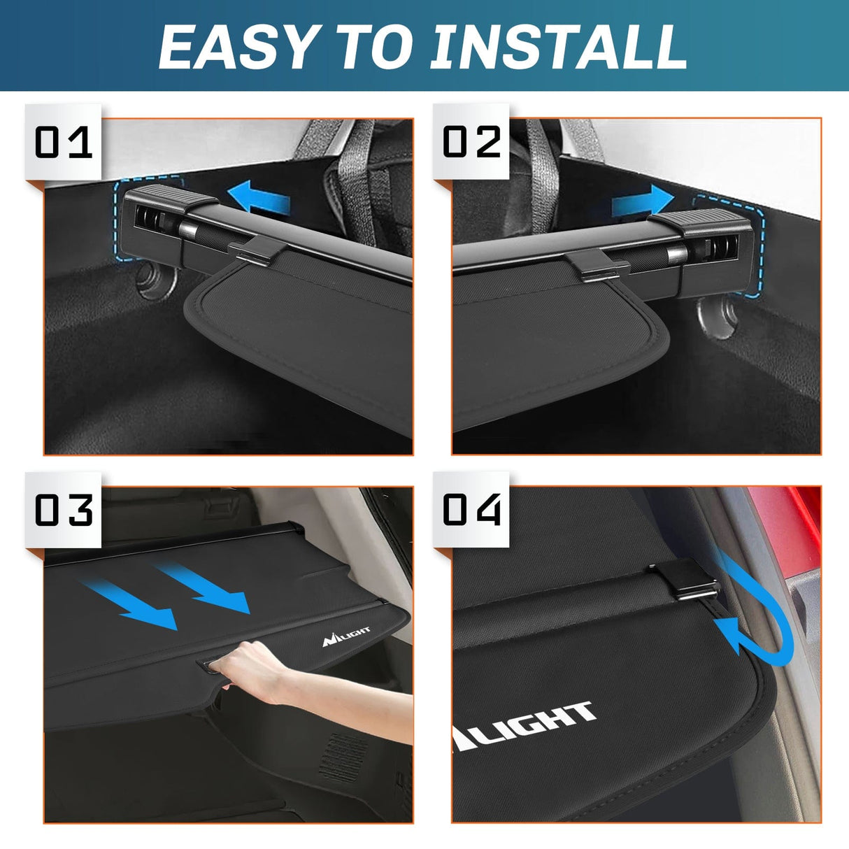 Trunk Cargo Cover 2019 2020 2021 2022 2023 2024 2025 Chevrolet Blazer Retractable Trunk Cargo Cover With Trunk Storage Net