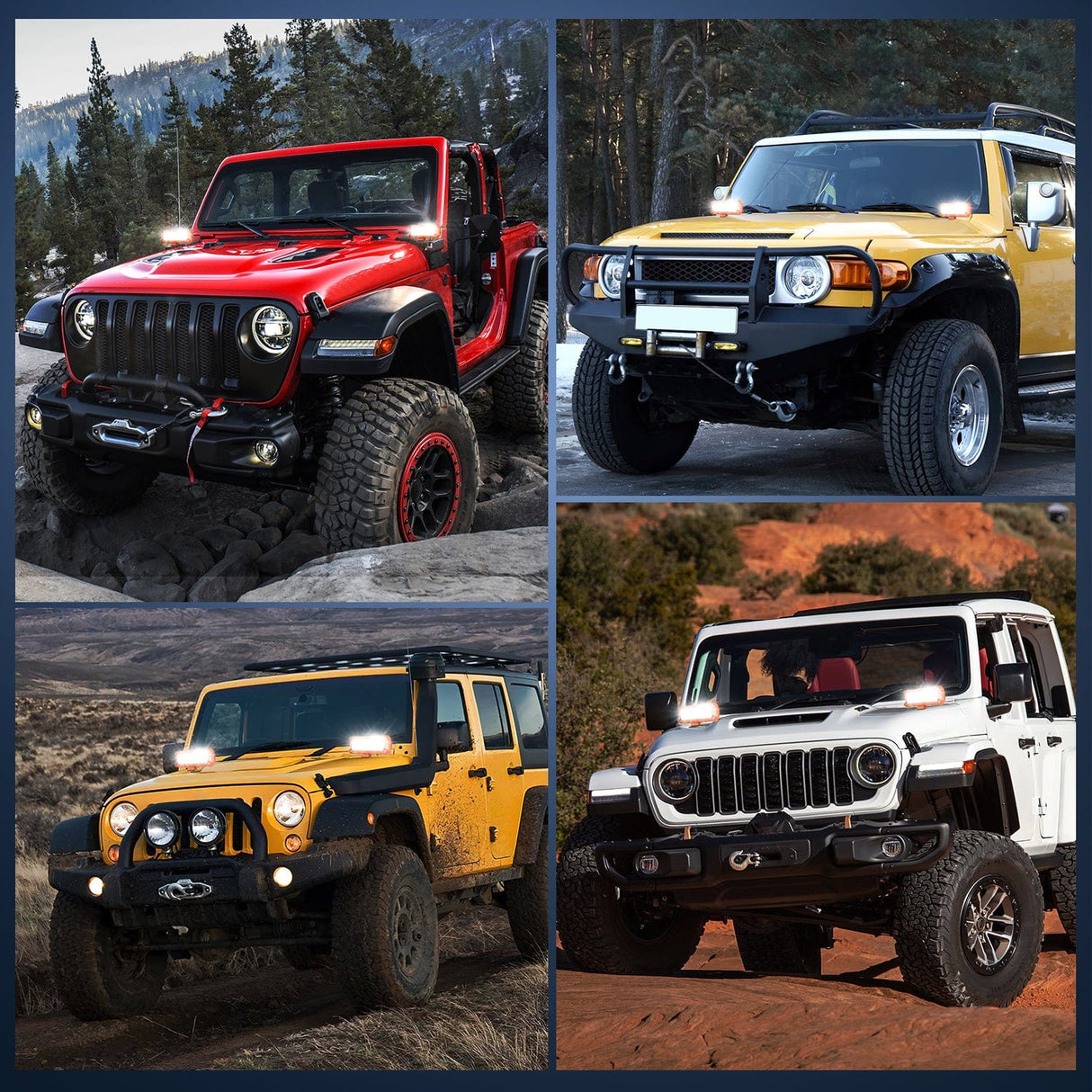 LED Work Light 2pc 6.5 Inch 120W Spot Flood Combo Orange Case Led Light Bar