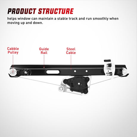 Window Regulator 749-468 Rear Driver Side Power Window Regulator,Compatible with BMW E90 E91 323i 325i 325xi 328i 328i xDrive 330i 330xi 335i 335xi M3 2006 2007 2008 2009 2010 2011