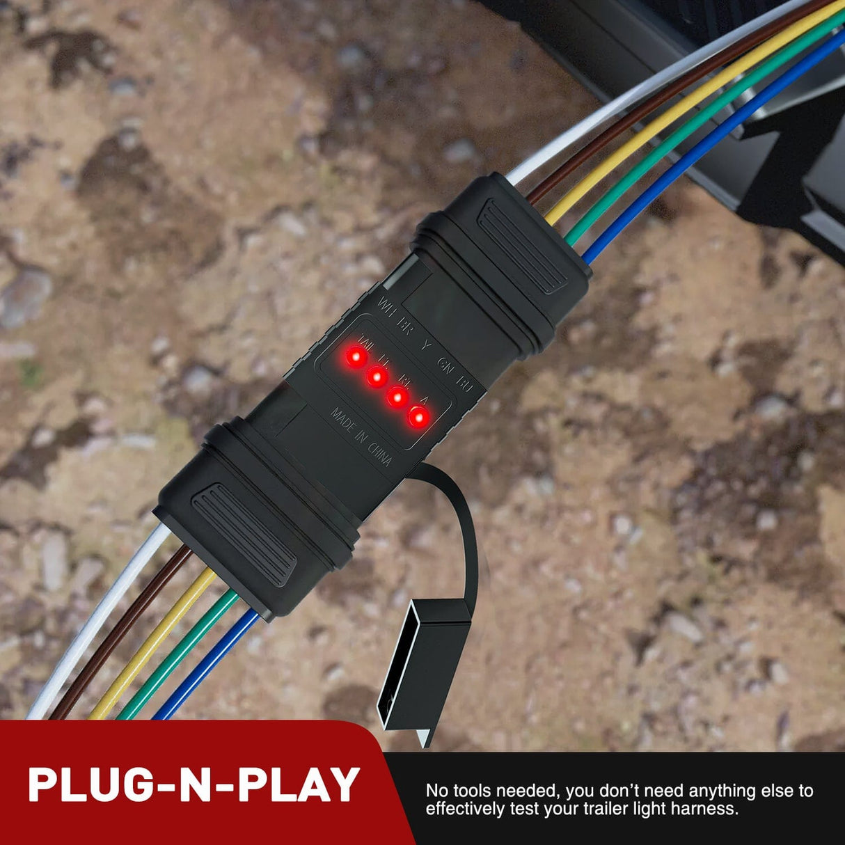 Accessories 5 Way Flat LED Indicator Trailer Tester for Turn Signal Tail & Reverse Lights