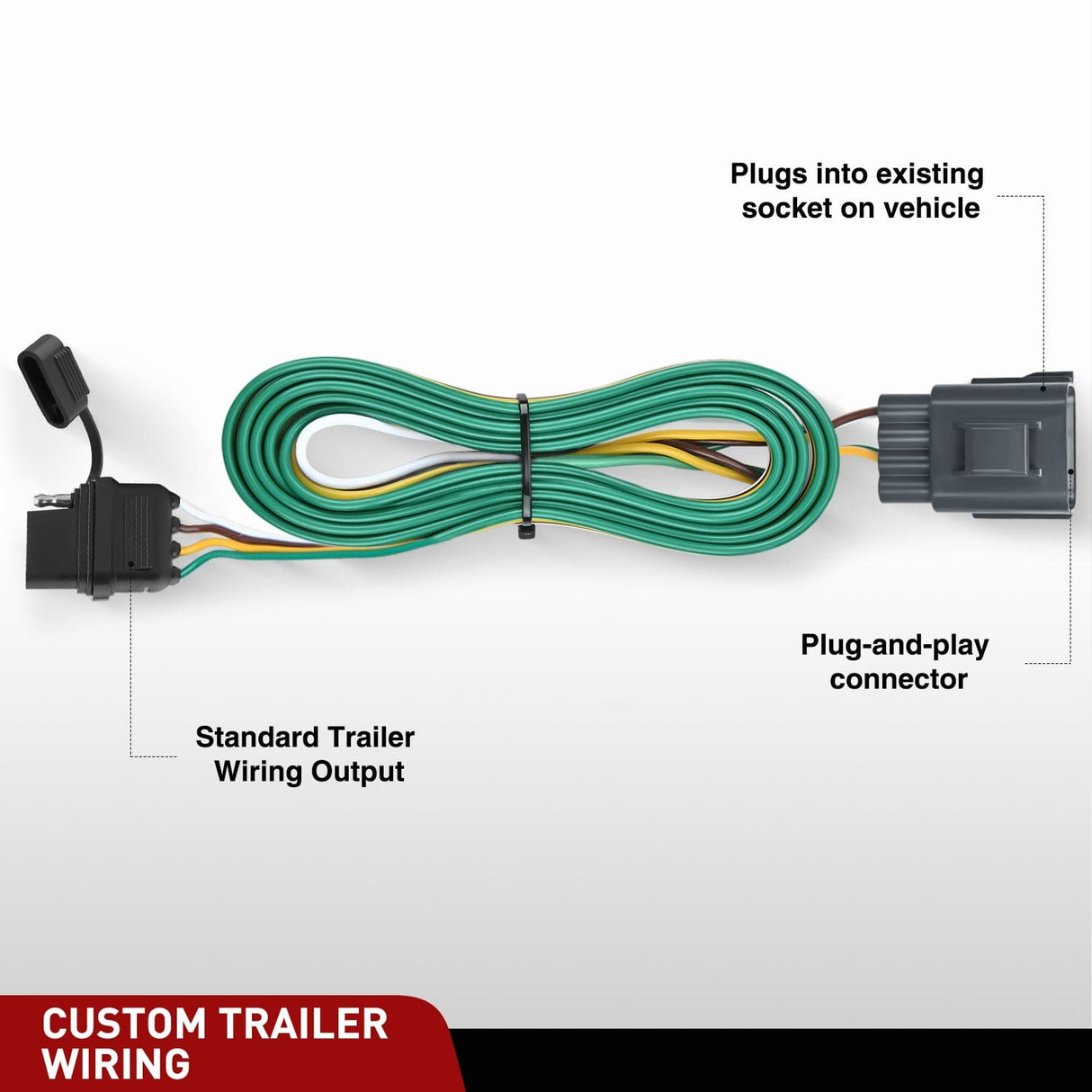 Wiring Harness Kit 4 Pin Trailer Wiring Harness Kit 56245 Vehicle Side Custom for 2013 2014 2015 2016 2017 Buick Enclave; Chevrolet Traverse GMC Acadia Limited (Hitch Factory Tow Package Required)