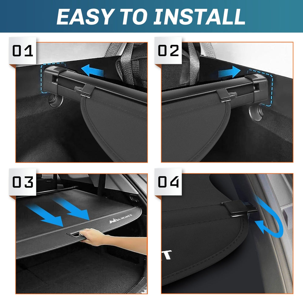 Trunk Cargo Cover Trunk Cargo Cover with Storage Net for Toyota RAV4 Accessories 2013-2018