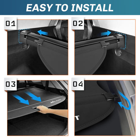 Trunk Cargo Cover Trunk Cargo Cover with Storage Net for Toyota RAV4 Accessories 2013-2018