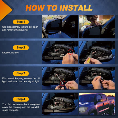 Signal Light Side Mirror Marker Light for 2016 2017 2018 2019 2020 2021 2022 2023 Toyota Tacoma2019 2020 2021 2022 2023 RAV4 XA50 2020-2023Highlander XU70