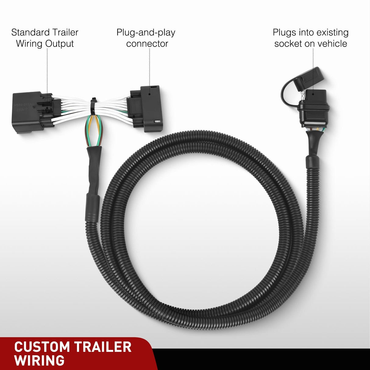 Wiring Harness Kit 4 Pin Trailer Wiring Harness Kit 56172 Vehicle Side Custom for 2011 2012 2013 2014 2015 2016 2017 2018 2019 Ford Explorer