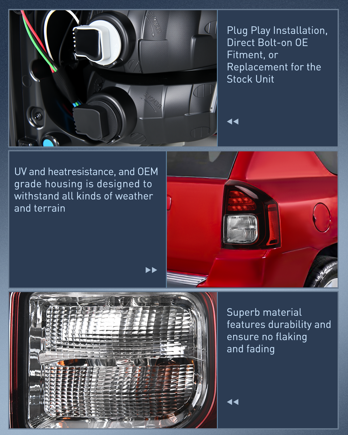 Nilight Taillight Assembly Compatible with 2014 2015 2016 2017 Jeep Compass Tail Light OE Style Rear Lamp Replacement Passenger Side w/Bulbs