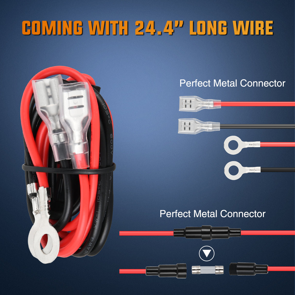 Nilight 12V Cigarette Lighter Car Replacement Socket with Terminals Wires Built-in Fuse auto cigarette lighter adapter push button car accessory replacement plug for Car Truck RV ATV UTV Marine Boat