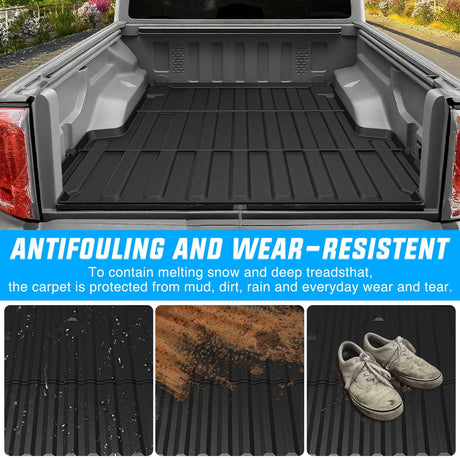 Truck Bed Mat 5 FT Rubber Short Trunk Bed for 2020 2021 2022 2023 2024 2025 Jeep Gladiator JT, TPE Heavy-Duty Pick-up Bed Liner for Gladiator 2020 2021 2022 2023 2024 2025 Accessories, Anti-Slip Texture, All Weather Protection