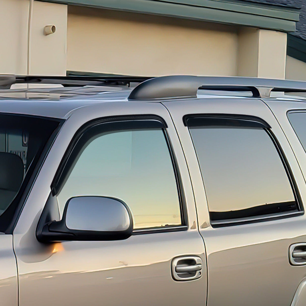 Rain Guards Rain Guards for Chevy Tahoe/GMC Yukon 2000 2001 2002 2003 2004 2005 2006, Out-Channel Window Visors Vent Wind Deflectors-4PCS