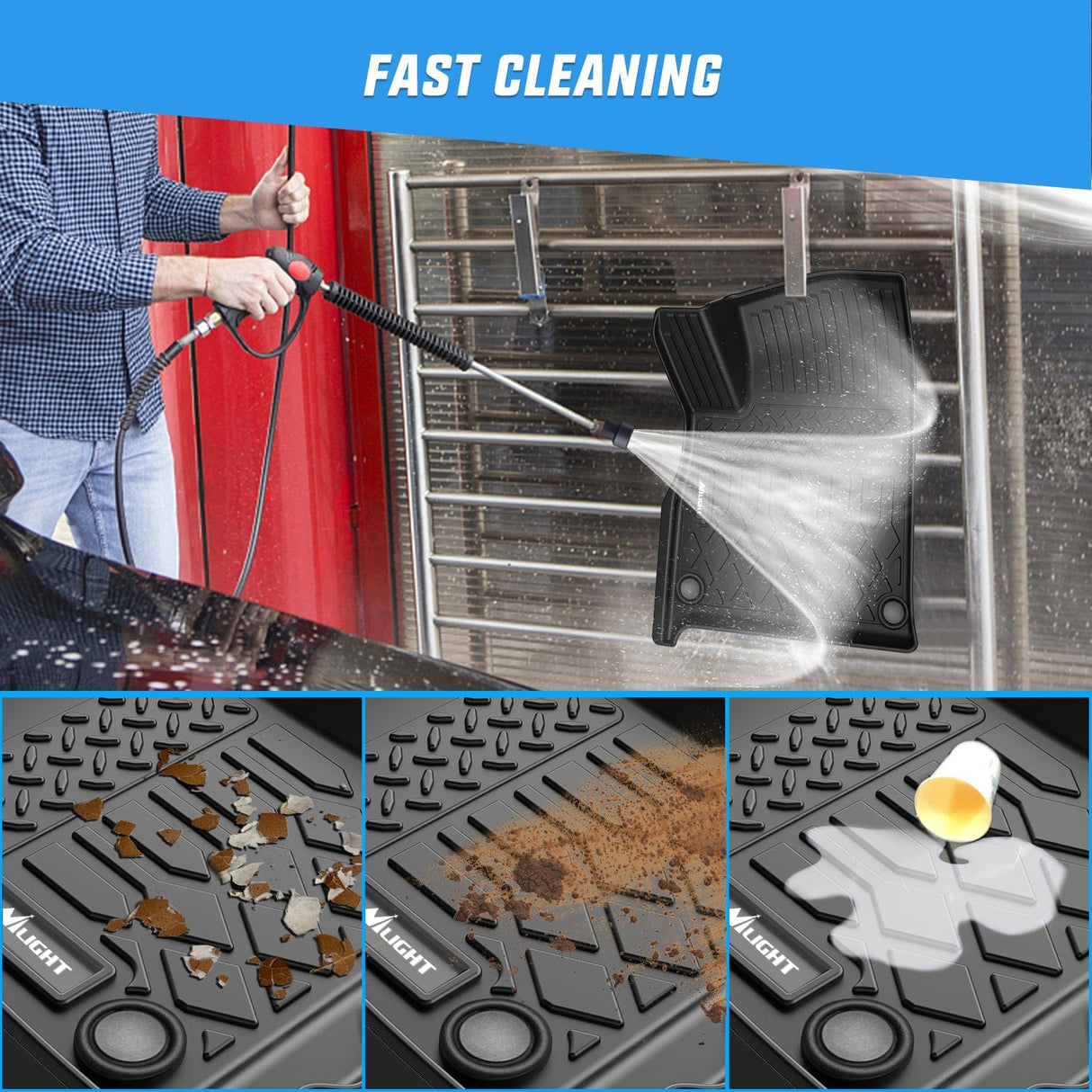 Floor Mat Floor Mats for Rivian R1S 2022 2023 2024 2025 (7 Seats Only) All Weather Custom Fit Heavy Duty Floor Liners