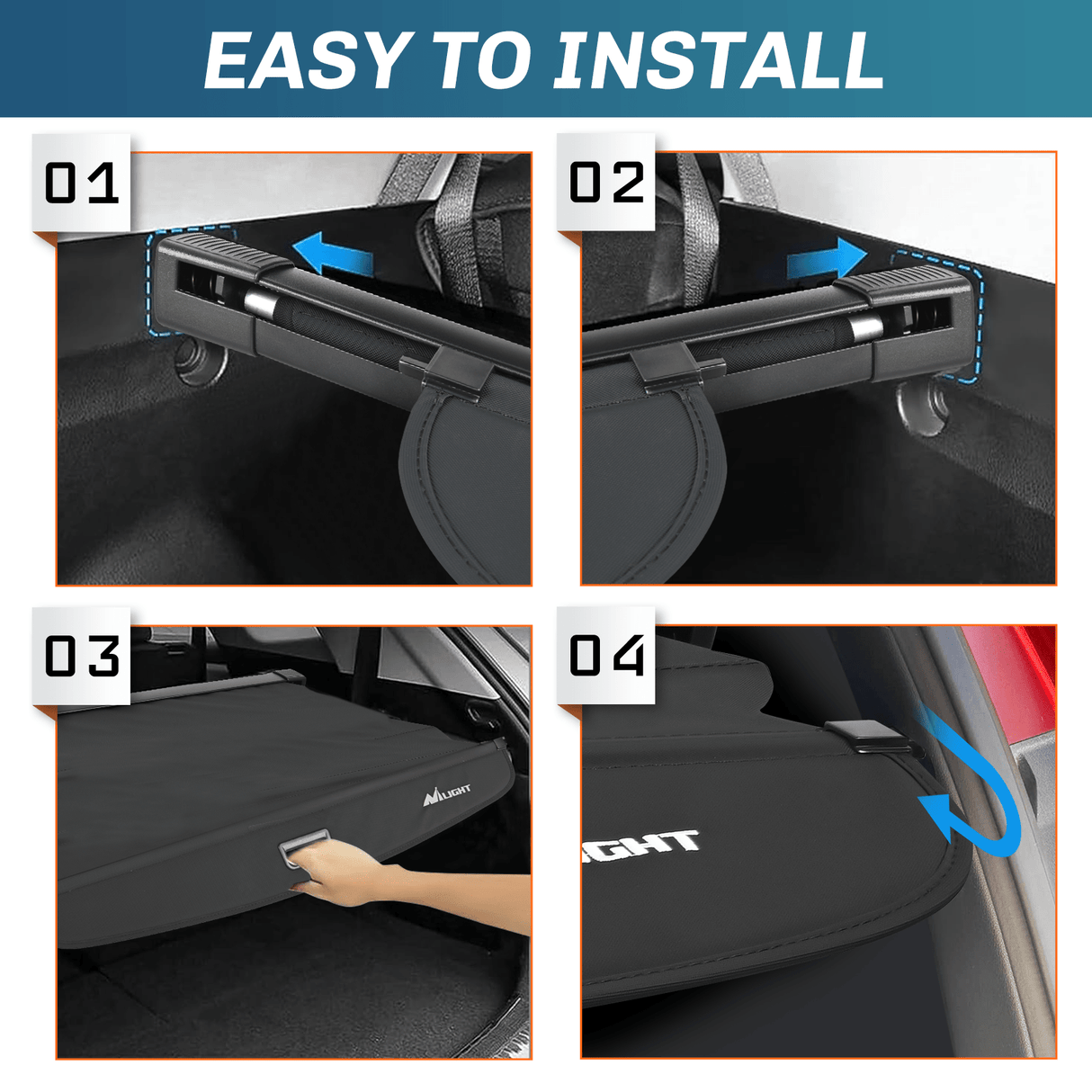 Trunk Cargo Cover 2022 2023 2024 Jeep Grand Cherokee 2 Row WL Trunk Cargo Cover