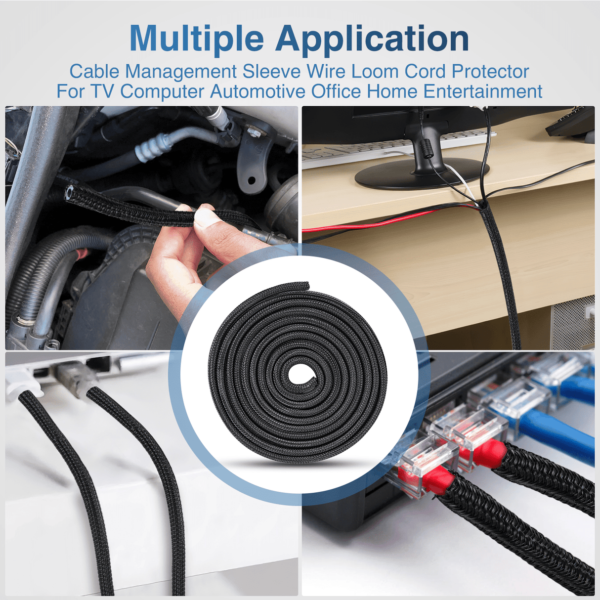 Wiring Harness Kit 10ft-1/4inch Cable Management Sleeves