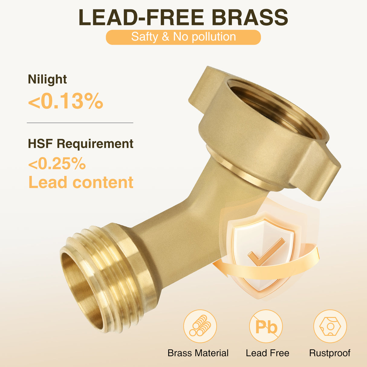 45 Degree Hose Elbow for RV Garden Water Hose Elbow Fitting 3/4Inch Brass 45° Water Hose Connector for RV Camper Trailer Outdoor Garden Hose Systems Faucet Adapter Accessories, 2-Pack