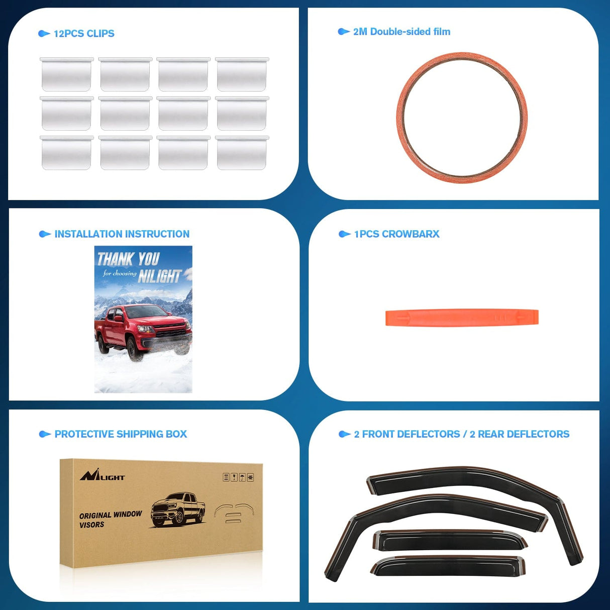 Rain Guards Rain Guards for Dodge RAM 1500 2019 2020 2021 2022 2023 2024 Quad Cab Original Window Deflectors, Vent Window Visors-4PCS