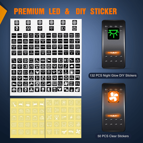 Rocker Switch 2 Gang Switch Panel With QC3.0 & PD Charger And Voltmerter with Orange Backlit