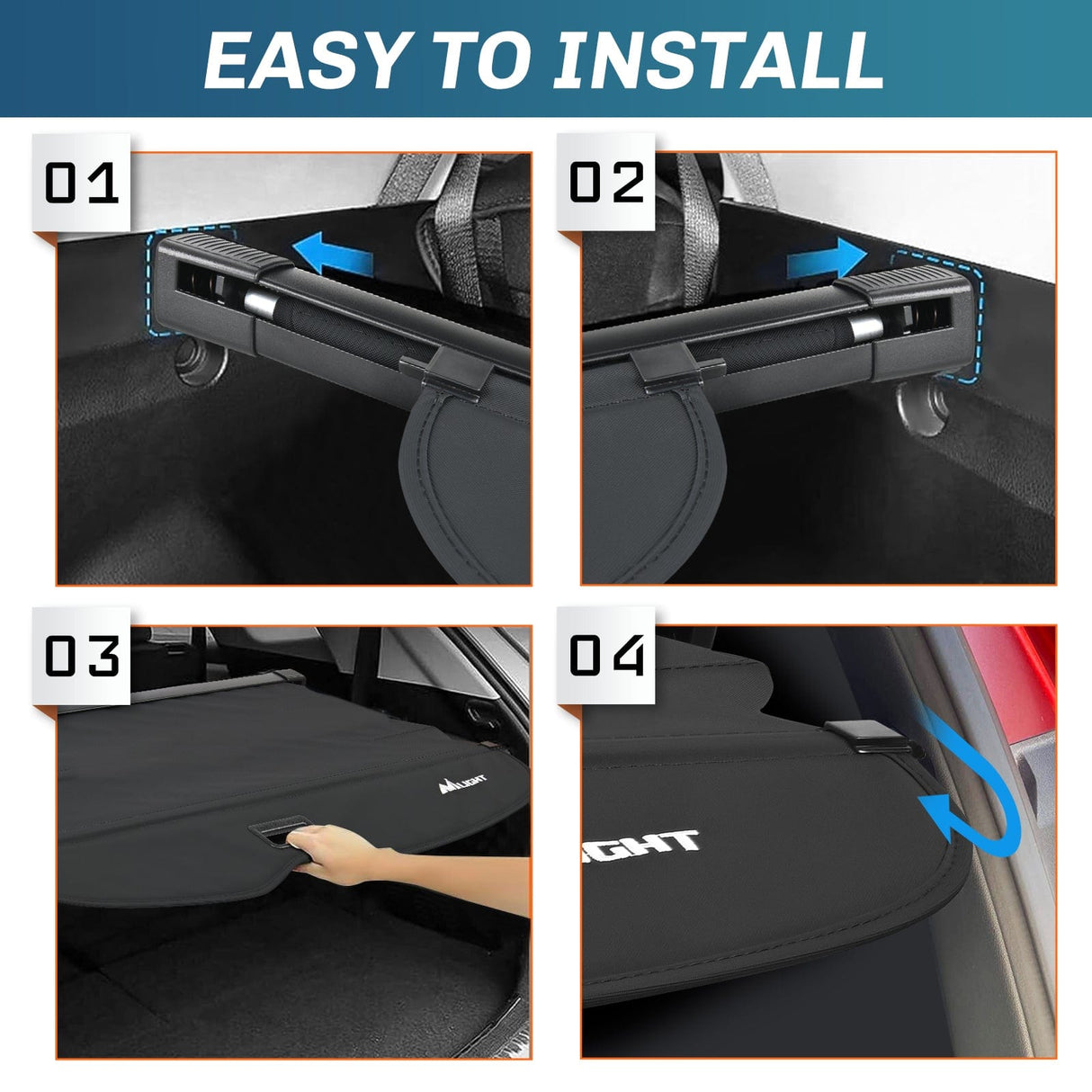 Trunk Cargo Cover Trunk Cargo Cover with Storage Net for Jeep Grand Cherokee Accessories 2011-2021