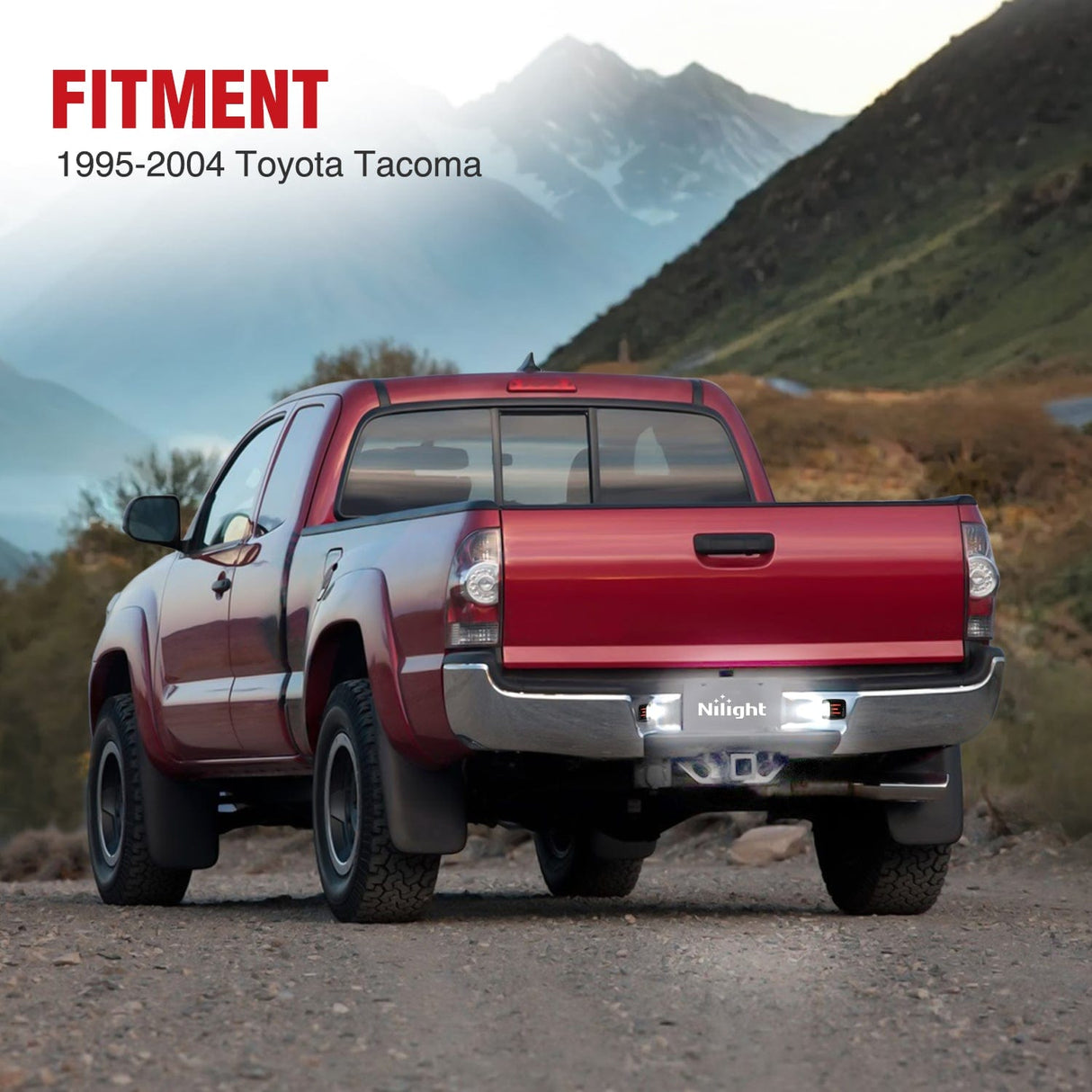 Tail Brake Turn Reverse Lights License Plate Lights Compatible with 1995 1996 1997 1998 1999 2000 2001 2002 2003 2004 Toyota Tacoma Red OLED Neon Tube 6000K White 2PCS Pack