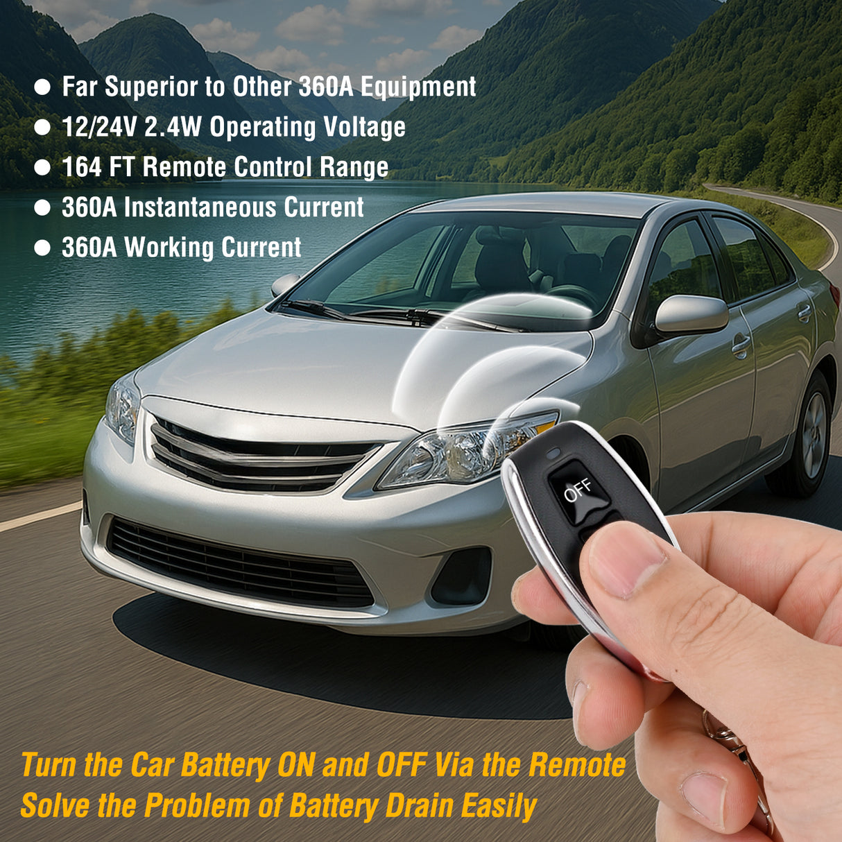 Nilight Remote Battery Disconnect Switch 12V 24V 360A Car Smart Anti-Theft Kill Switches Upgrade Prevent Power Drain with Wireless Remote Control Relay Fobs Voltmeter Display for Auto Truck RV Boat