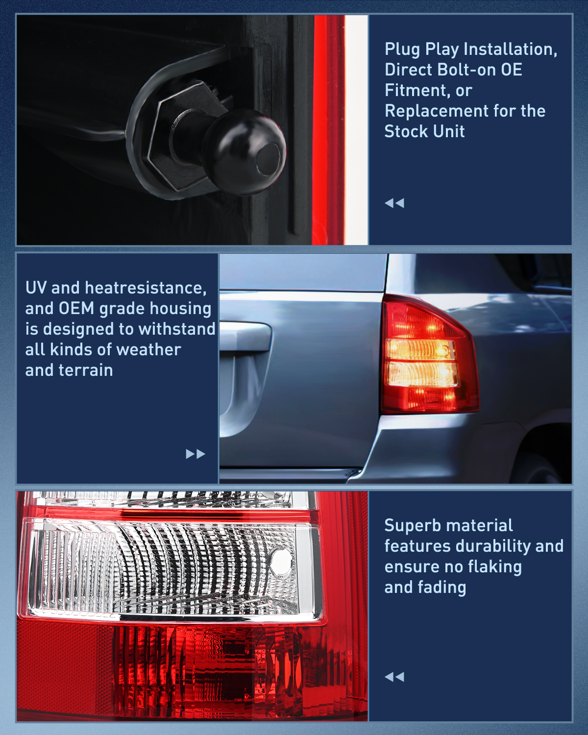 Nilight Taillight Assembly Compatible with 2007 2008 2009 2010 Jeep Compass Tail Light OE Style Rear Lamp Replacement Passenger Side