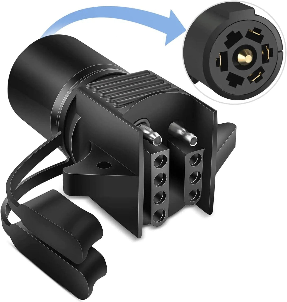 Accessories 7 Pin Round to 4 Pin 5 Pin Flat Blade Trailer Adapter