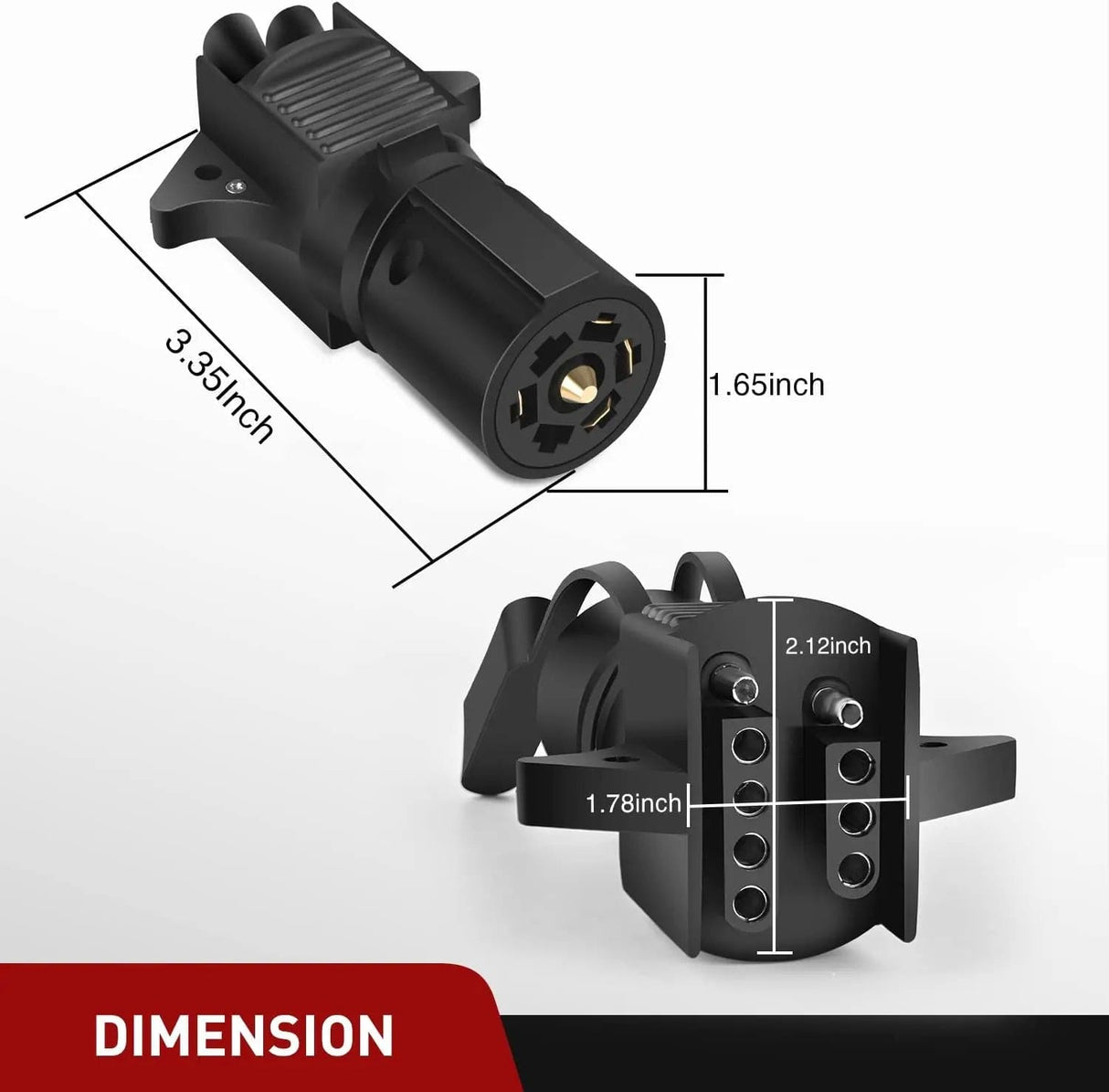 Accessories 7 Pin Round to 4 Pin 5 Pin Flat Blade Trailer Adapter